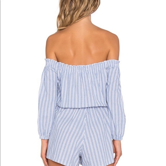 Tony Heart Ginger Off the Shoulder Romper - Picture 2 of 5